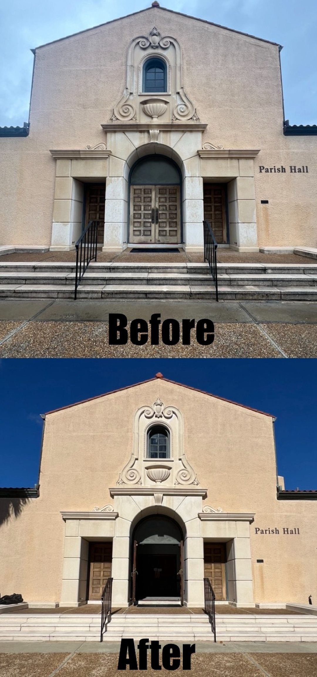 Historic Christ Church Exterior Building Cleaning and Concrete Cleaning in Pensacola Florida